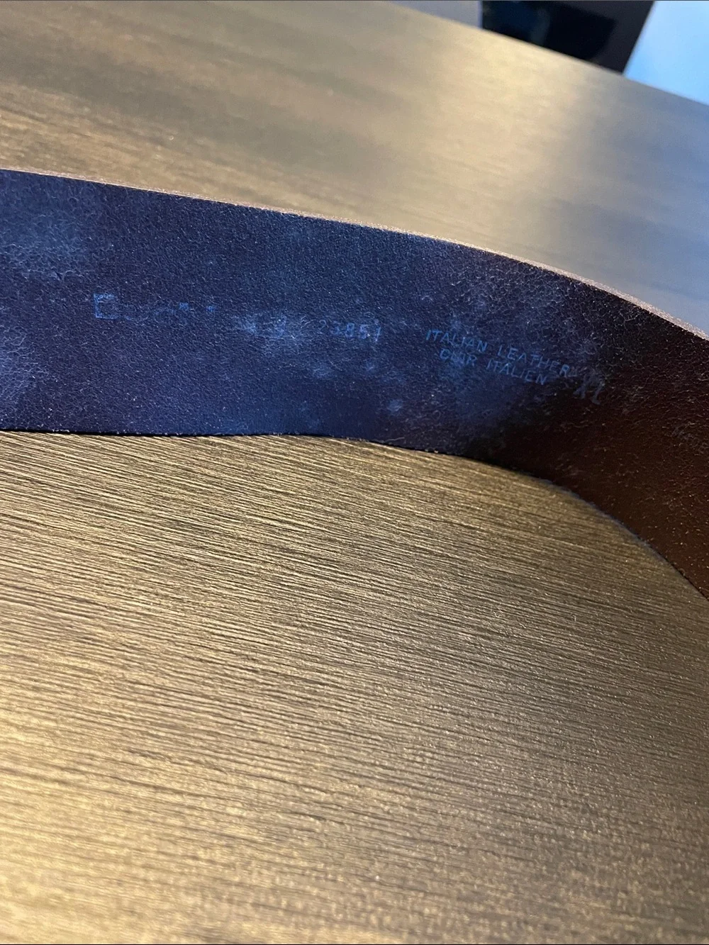 Buckle Brown Leather Belt with Brass-Tone Buckle